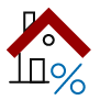 house with percent sign